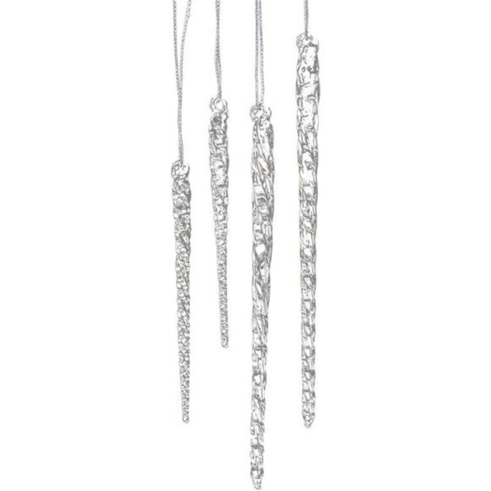 3-1/2-Inch-5-1/2-Inch Clear Glass Icicle Ornament Set of 24 Pieces - Picture 8 of 8